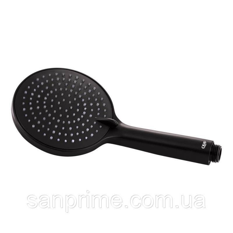 Лійка для ручного душу Qtap Rucni 115 мм округла QTRUCA116O3PBB Black Matt, фото 1