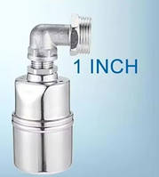 Автоматичний клапан 1/2" контролю рівня води мембранний з коліном та муфтою 1", Поплавковий клапан внутрішній