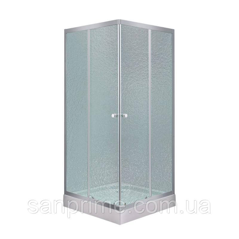 Душова кабіна Lidz Wawel SC90x90.SAT.LOW.FR, скло Frost 4 мм + Lidz Душовий піддон KAPIELKA ST90x90х14