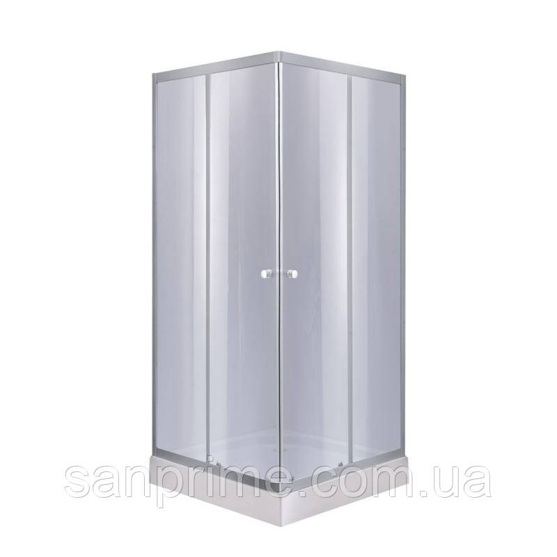 Душова кабіна Lidz Wawel SC80x80.SAT.LOW.GR, скло тон. 4 мм + Lidz Душовий піддон KAPIELKA ST80x80х14