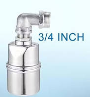 Автоматичний клапан 1/2" контролю рівня води мембранний з коліном та муфтою 3/4", Поплавковий клапан внутрішній