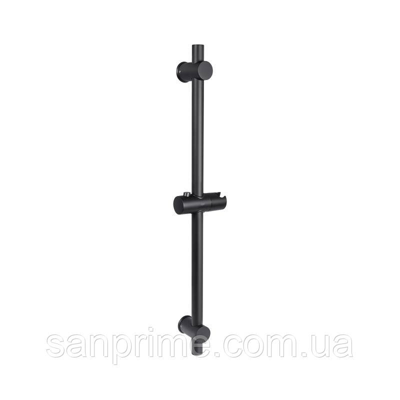Душова стійка з тримачем універсальна Qtap Lepit 665 мм округла QTLEP82103OB Black Matt