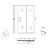 Душові двері в нішу Lidz Aria SD120x185.CRM.FR, скло Frost 5 мм, фото 2
