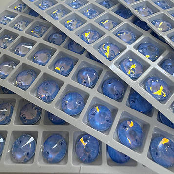 Стрази пришивні Lux ріволи  10мм Blue Opal