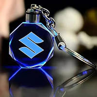 Брелок автомобільний на ключі Сузукі GF авто брелок з логотипом Suzuki з підсвічуванням (R051071)