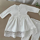 Костюм для хрещення "Світлинка" інтерлок зріст 80 см (9 – 12 місяців) Betis Молочний з бежевим, фото 2