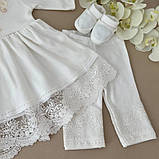 Костюм для хрещення "Світлинка" інтерлок зріст 80 см (9 – 12 місяців) Betis Молочний з бежевим, фото 5