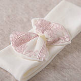 Костюм для хрещення "Світлинка" довгий рукав інтерлок зріст 68 см (3 – 6 місяців) Betis Молочний з пудровим, фото 6