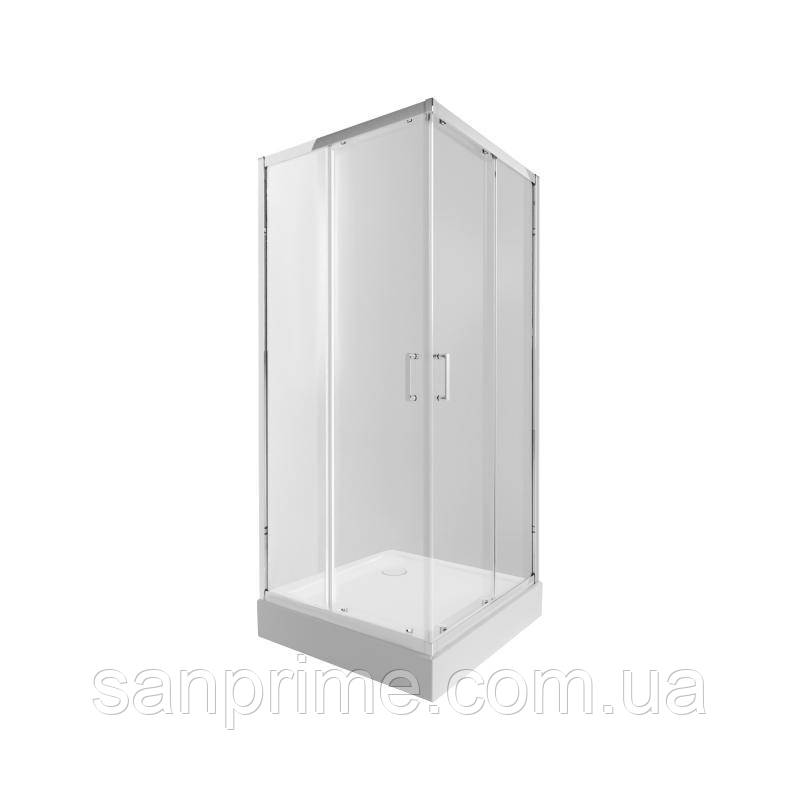 Набір Qtap душова кабіна Taurus CRM1099SC6 Clear 2020x900x900 мм + піддон Tern 309912C 90x90x12 см з сифоном, фото 1