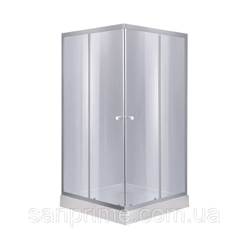 Набір Lidz душова кабіна Wawel SC80x80.SAT.LOW.GR, скло тоноване 4 мм + піддон Mazur