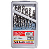 Набір свердел для металу Р6М5 25 шт. 1-13 мм СТАНДАРТ НСВ2513 ORG