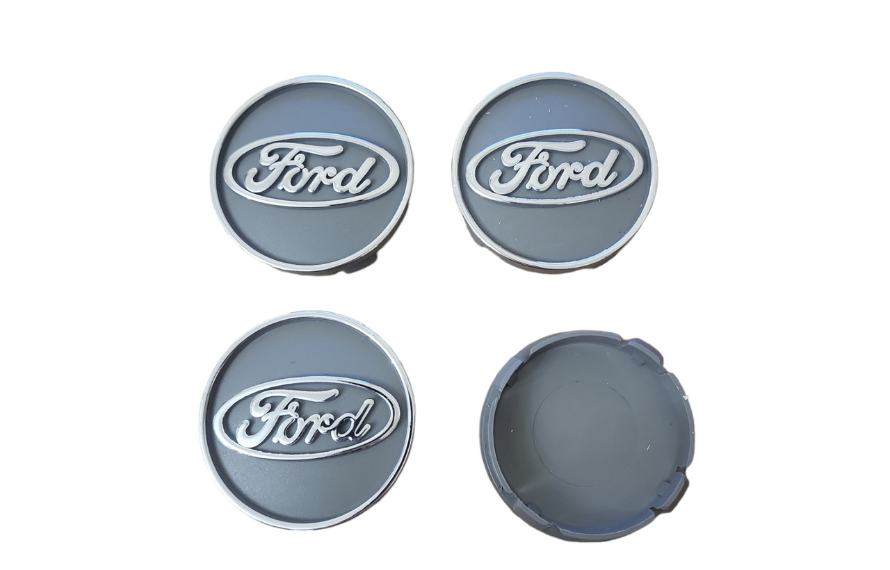 Ковпачки, заглушки на диски Ford форд 60 мм / 56 мм сірі 4 шт