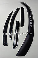 Дефлекторы окон + дефлектор капота (ветровики+мухобойка) Рено Дастер Renault Duster 2010-2017 акриловые