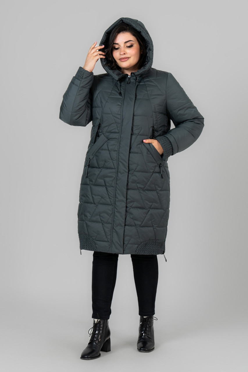 Стьобана жіноче  пальто єврозима Валенсія, розміри 50,58,60, фото 1