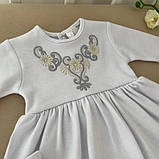 Костюм для хрещення "Світлинка" інтерлок зріст 74 см (6 – 9 місяців) Betis Білий зі срібним, фото 2