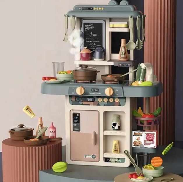 Чарівна дитяча кухня з водою та парою 92015 Fun Game 42 предмета Блакитна – “Маленький Шеф”, фото 1