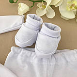 Костюм для хрещення "Світлинка" інтерлок зріст 62 см (1 – 3 місяці) Betis Білий з кавовим, фото 3