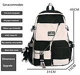 Рюкзак шкільний для хлопчика дівчинки піідлітка студента бежевий міський з кишенями, фото 2