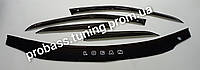 Дефлекторы окон + дефлектор капота (ветровики+мухобойка) Дачия Логан Dacia Logan 2005-2012 акриловые