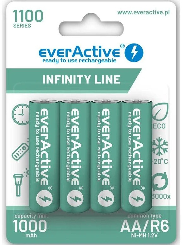 Акумулятор everActive Infinity Line EVHRL6-1100, AA/(HR6), 1100mAh, LSD Ni-MH, блистер 4шт