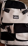 Рюкзак шкільний для хлопчика дівчинки піідлітка студента бежевий міський з кишенями, фото 7