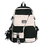 Рюкзак шкільний для хлопчика дівчинки піідлітка студента бежевий міський з кишенями, фото 4