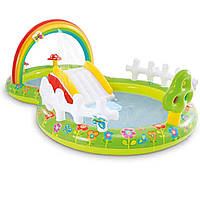 Дитячий басейн, Надувний басейн, ігровий центр "Мій сад" з гіркою і розпилювачем, басейн 450 літрів