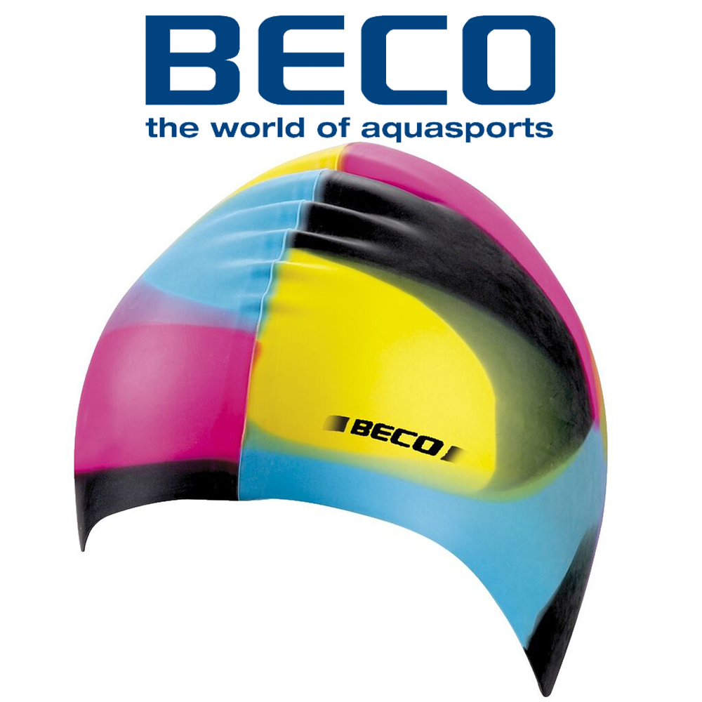Шапочка для плавання мультиколор унісекс шапочка для басейну силіконова BECO 7391 990 чорно-мультиколорна