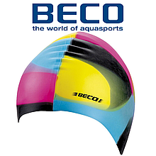 Шапочка для плавання мультиколор унісекс шапочка для басейну силіконова BECO 7391 990 чорно-мультиколорна