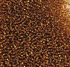 Бісер чеський Preciosa 17090, блискучій, коричнево-золотистий (10 г)