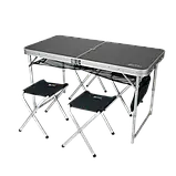 Стіл розкладний Golden Catch у комплекті 4 стільчики (з відв. для парасольки), фото 3