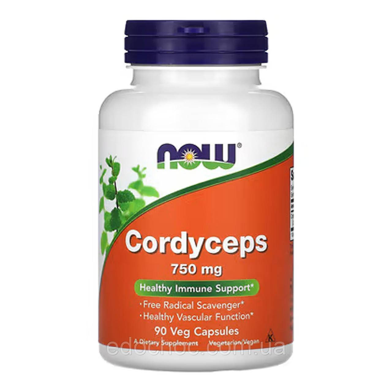 Кордіцепс, Cordyceps, Now Foods, 750 мг, 90 вегетаріанських капсул NOW-03005