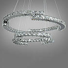 Кришталева підвісна світлодіодна LED люстра з пультом управління колір каркасу хром D-8822-2A/600+400HR, фото 2