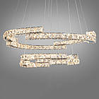 Кришталева підвісна світлодіодна LED люстра з пультом управління колір каркасу хром D-8822-2A/600+400HR, фото 3