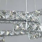 Кришталева підвісна світлодіодна LED люстра з пультом управління колір каркасу хром D-8822-2A/600+400HR, фото 4