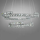 Кришталева підвісна світлодіодна LED люстра з пультом управління колір каркасу хром D-8822-2A/600+400HR, фото 5