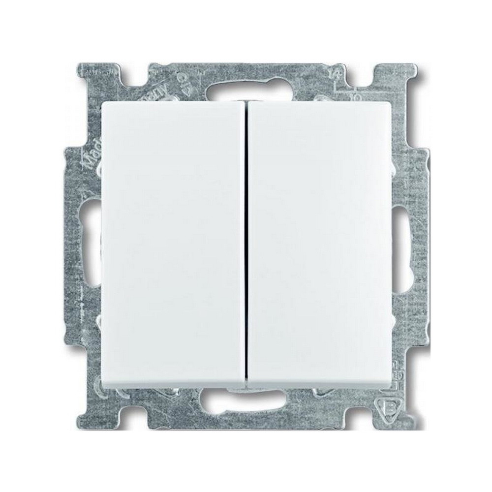 Вимикач ABB basic55 білий 2кл, фото 1