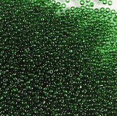 Бісер чеський Preciosa 50060, прозорий, зелений (10 г)