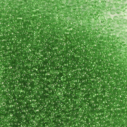 Бісер чеський Preciosa 50100, прозорий, зелений світлий (10 г), фото 1