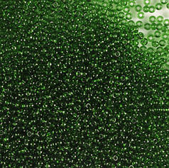Бісер чеський Preciosa 50120, прозорий, зелений лісовий (10 г)