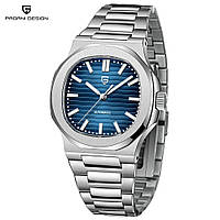 ЧАСЫ PAGANI DESIGN PD-1728 V2 BLUE DIAL 40MM 100M WATER PROOF STEEL BRACELET