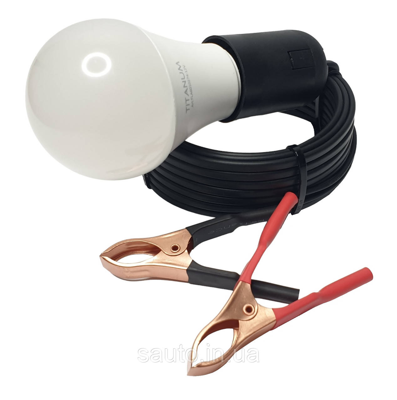 12 вольт. 9 Ват. 6000 К. 5 Метрів. Світлодіодна. Автомобільна переноска 12 вольт, крокодили, в гараж