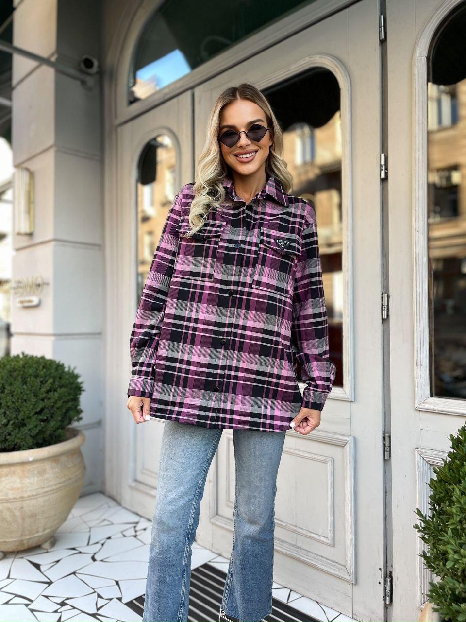 Стильна подовжена жіноча картата сорочка оверсайз  «Daffy»Повсякденна якісна базова жіноча сорочка, фото 1