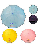 Парасолька дитяча UM5474 з прозорим віконцем, світловідбивна стрічка, 3 види, р-р тростини – 64 см, тканина