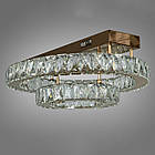 Світлодіодна кришталева люстра 40 Вт на пульті д/у з діммером і підсвічуванням основи колір каркасу золотий D-8819-2D/G, фото 4