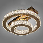 Світлодіодна кришталева люстра 40 Вт на пульті д/у з діммером і підсвічуванням основи колір каркасу золотий D-8819-2D/G, фото 2