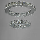 Кришталева підвісна світлодіодна LED люстра 30 Вт з пультом управління колір каркасу хром 8317-3W/300+200HR, фото 4