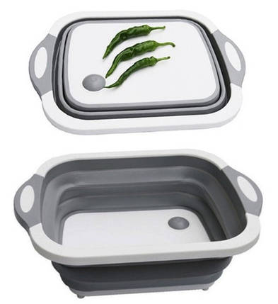 Складана обробна дошка для миття й різання овочів DL132, фото 1