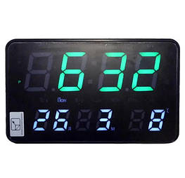 Настінний годинник 2508 із зеленою підсвіткою, чорний - оригінал