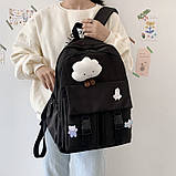 Рюкзак 3856 чоловічий жіночий дитячий шкільний портфель чорний, фото 2